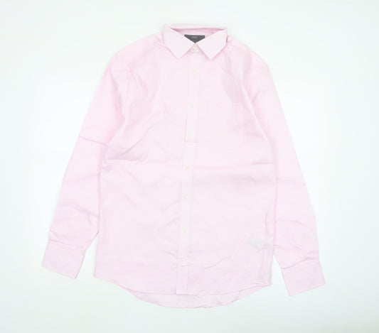 Marks and Spencer Men's Pink Regular Fit Non-Iron Cotton Dress Shirt 14.5in