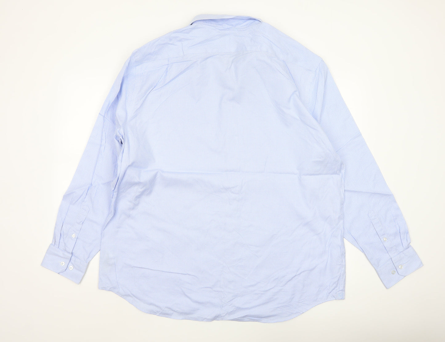 Marks and Spencer Men’s Blue Check Regular Fit Cotton Shirt 18”