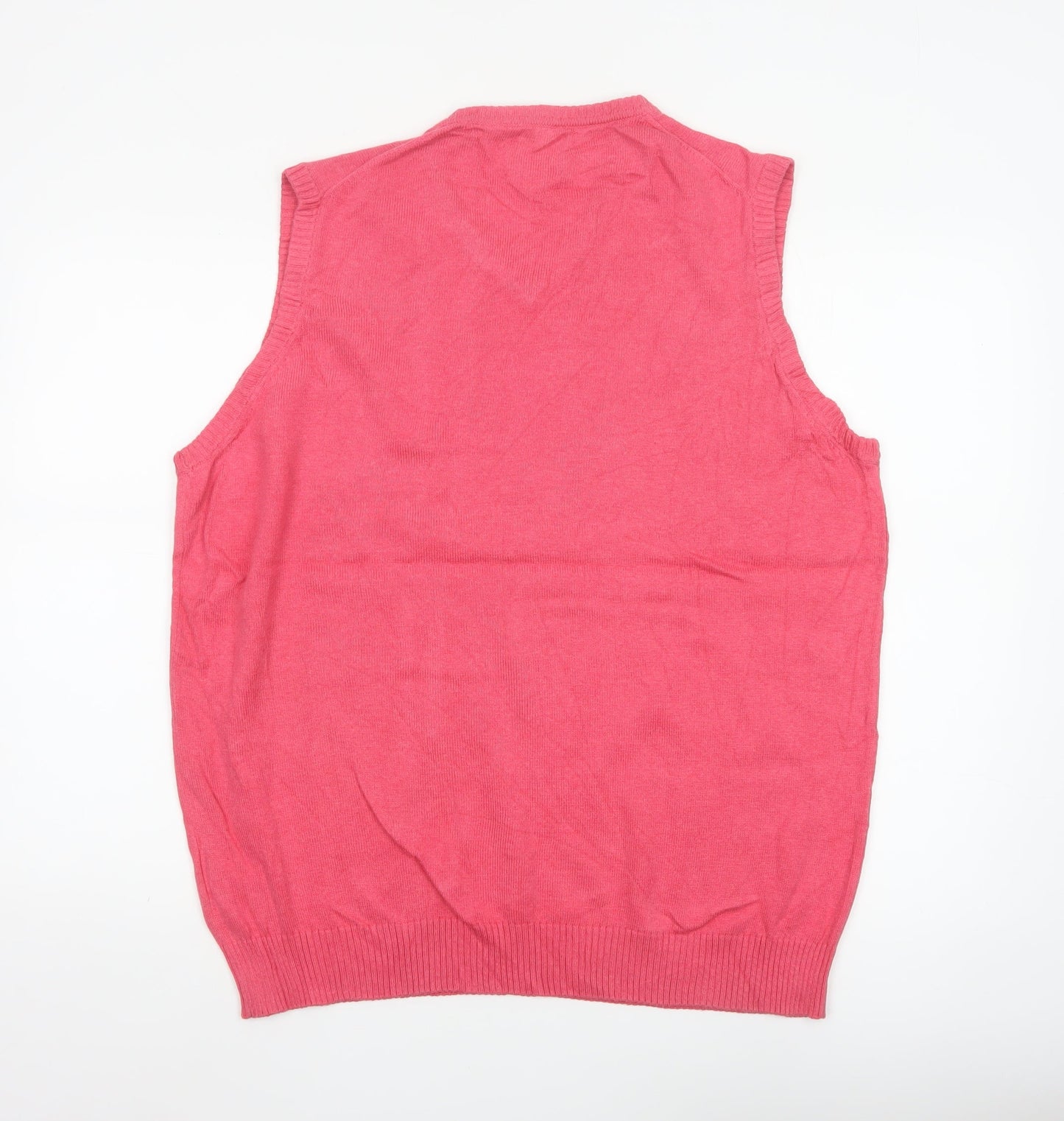 Morley Men's Pink Cotton V-Neck Sleeveless Jumper Vest XL