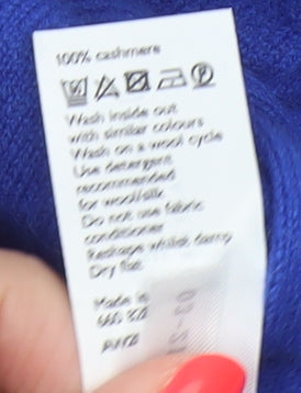 John Lewis Women’s Blue Cashmere Crew Neck Jumper Size 14