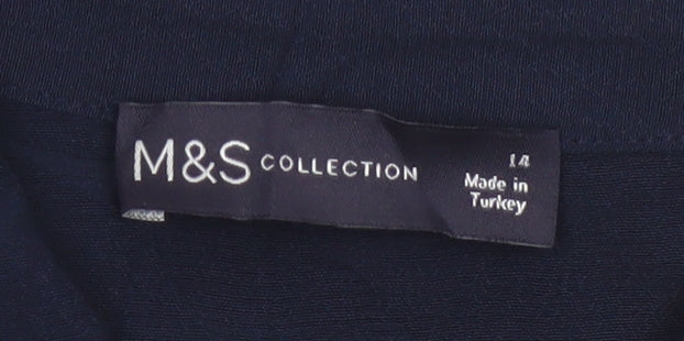 Marks and Spencer Women's Blue Long Sleeve Button-Up Blouse Size 14