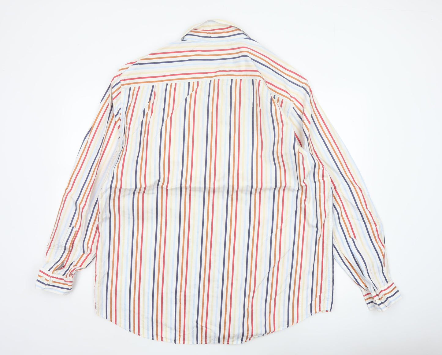R.M. Williams Men's Multicoloured Striped Cotton Long Sleeve Button-Up Shirt 2XL Regular Fit