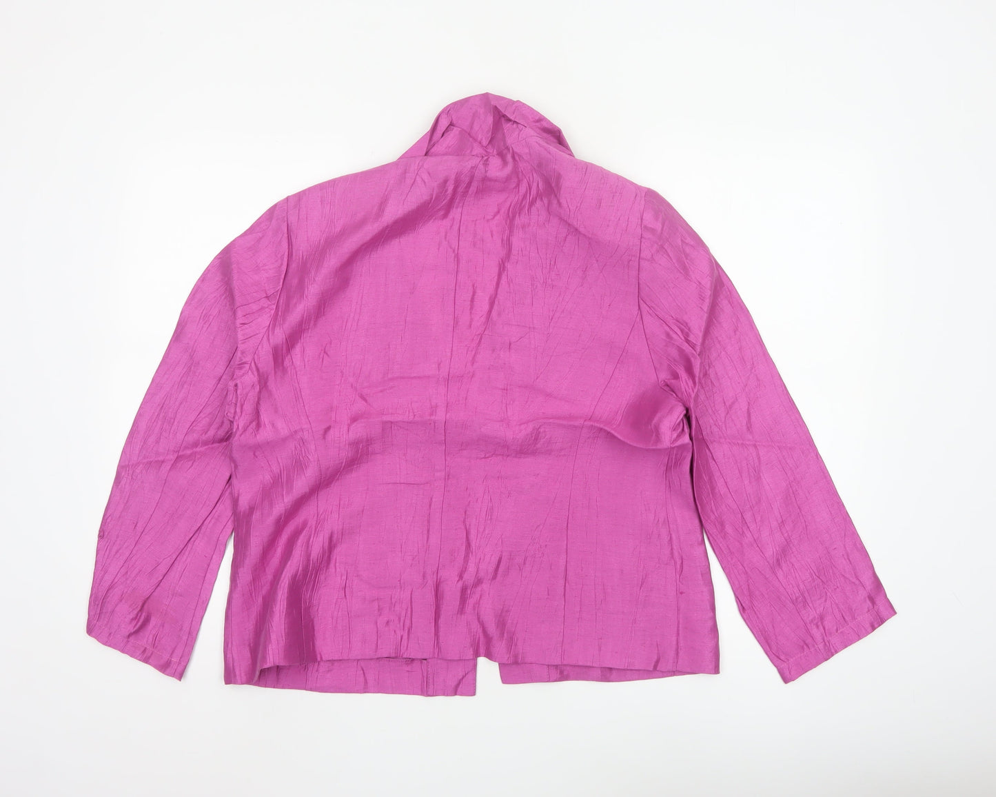 Viyella Women’s Pink Linen Blend Single-Breasted Blazer UK 14