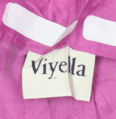 Viyella Women’s Pink Linen Blend Single-Breasted Blazer UK 14