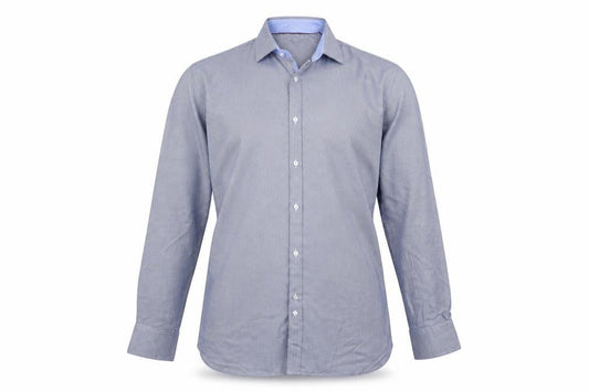 Marks & Spencer Mens Blue 18.5in Tailored Long Sleeve Cotton Shirt