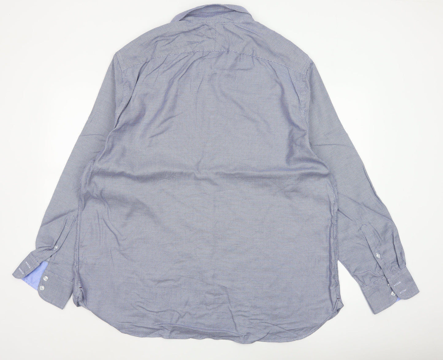 Marks and Spencer Mens Blue 18.5in Tailored Long Sleeve Cotton Shirt