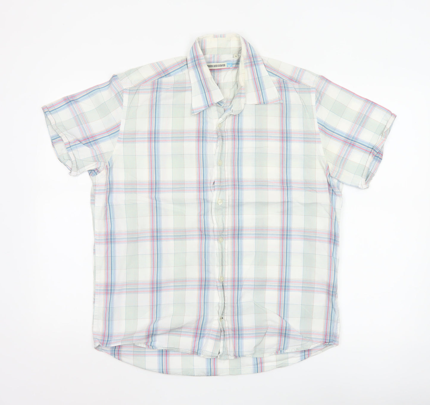 Duck and Cover Men's Multicoloured Check Cotton Short Sleeve Shirt M