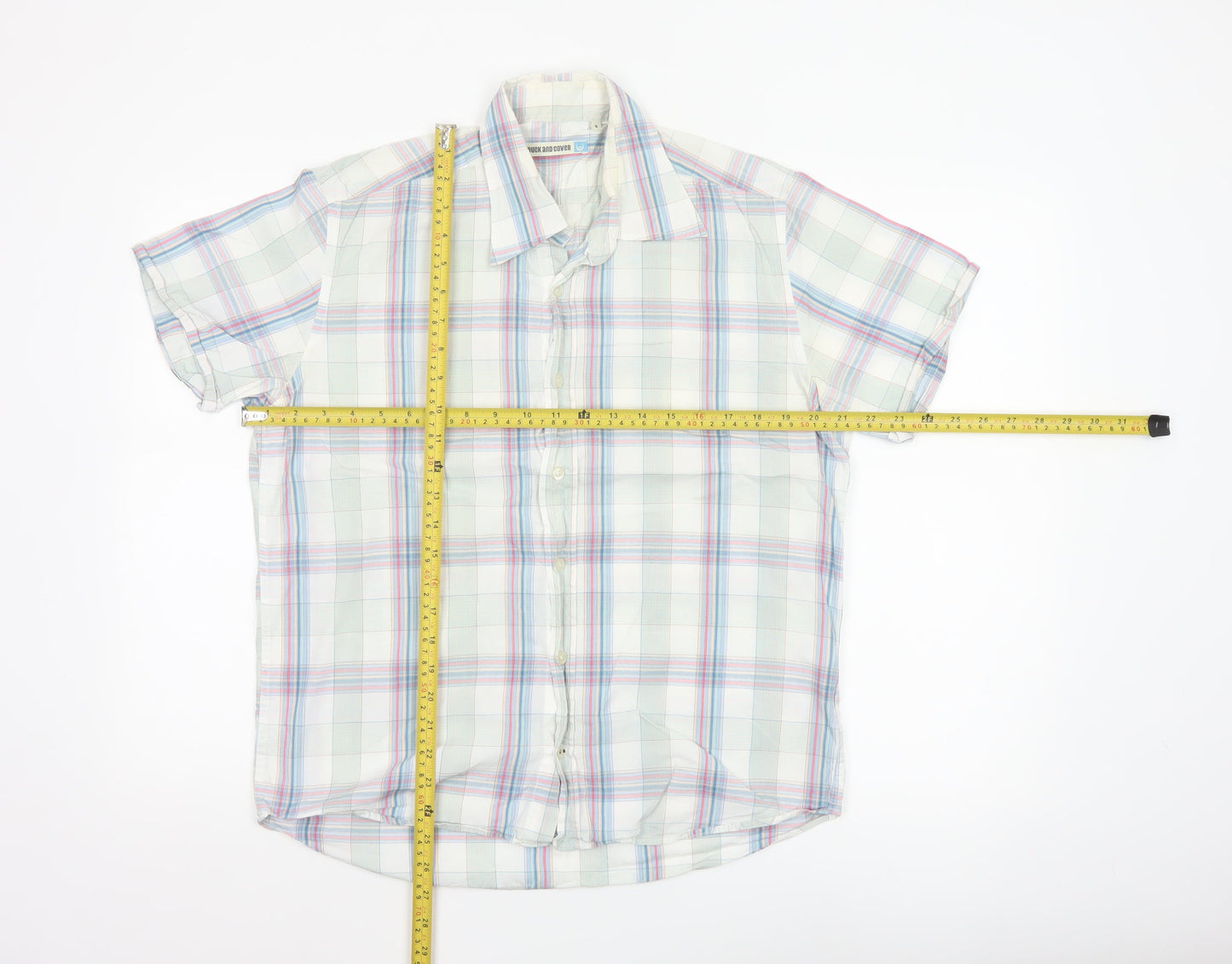 Duck and Cover Men's Multicoloured Check Cotton Short Sleeve Shirt M