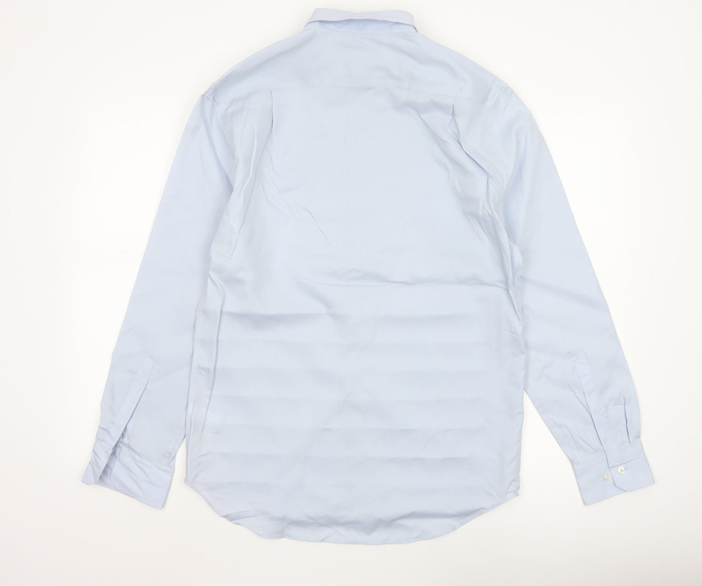 Marks and Spencer Men’s Blue 15in Regular Fit Non-Iron Long Sleeve Shirt