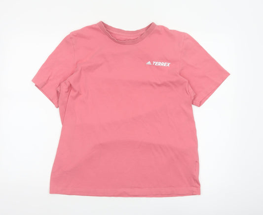 Adidas Terrex Men's Pink Graphic Short Sleeve Crew Neck T-Shirt M