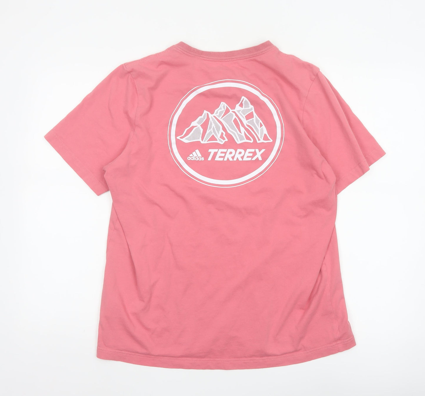 Adidas Terrex Men's Pink Graphic Short Sleeve Crew Neck T-Shirt M