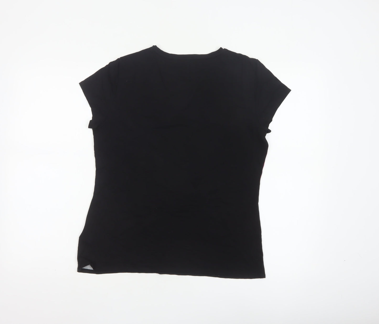 Ted Baker Womens Black Floral Art Print Short Sleeve T-Shirt Size 14