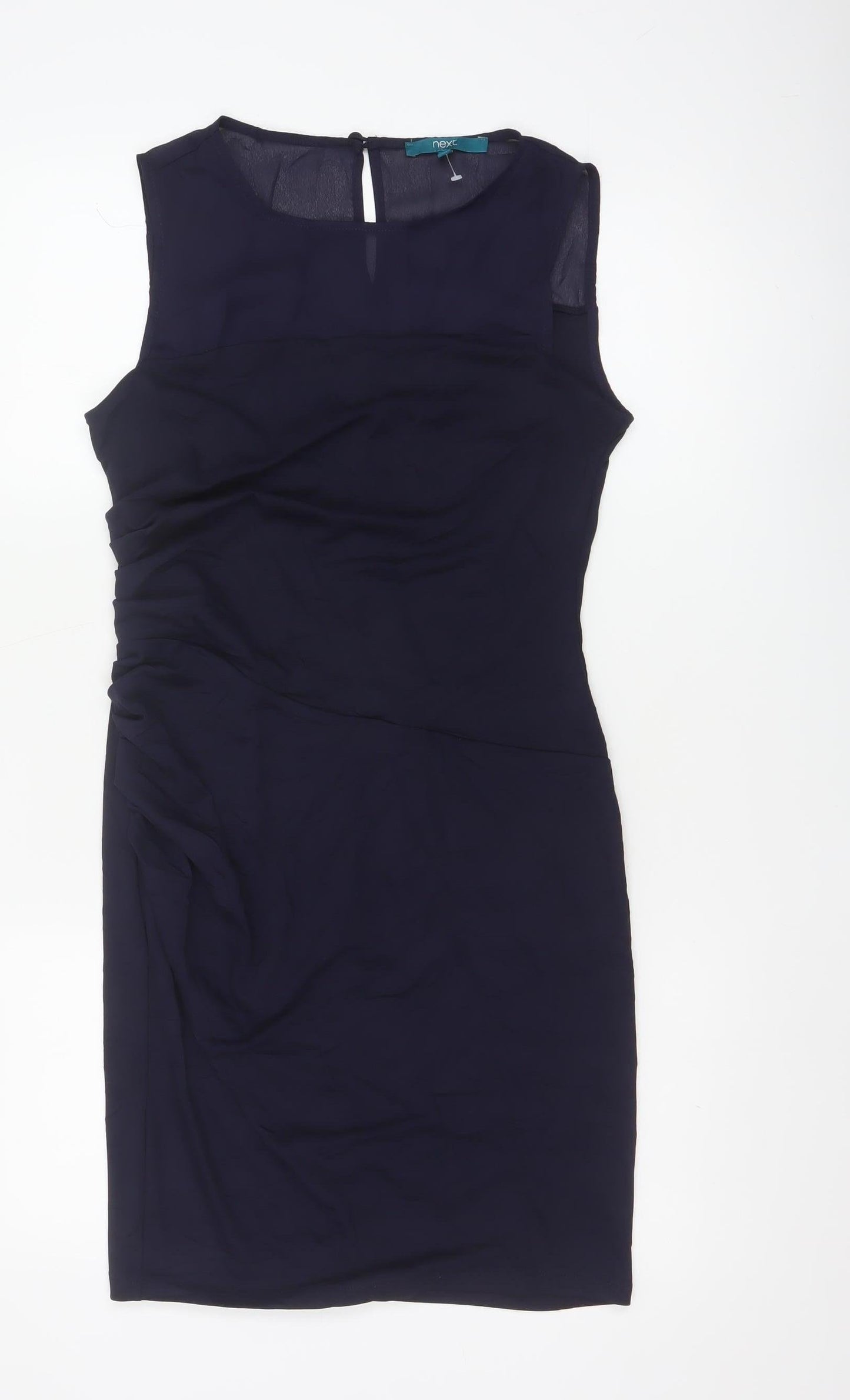 Next Women Blue Sleeveless Sheath Knee Length Dress Size 10