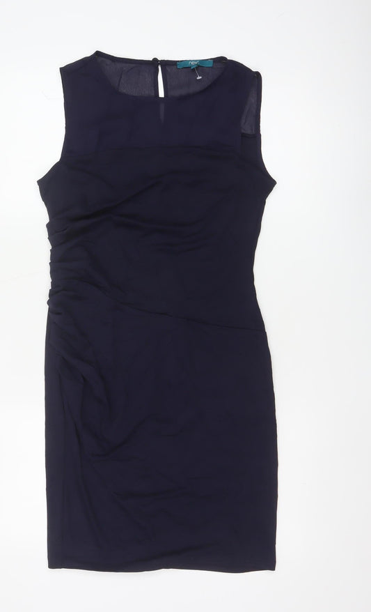 Next Women Blue Sleeveless Sheath Knee Length Dress Size 10