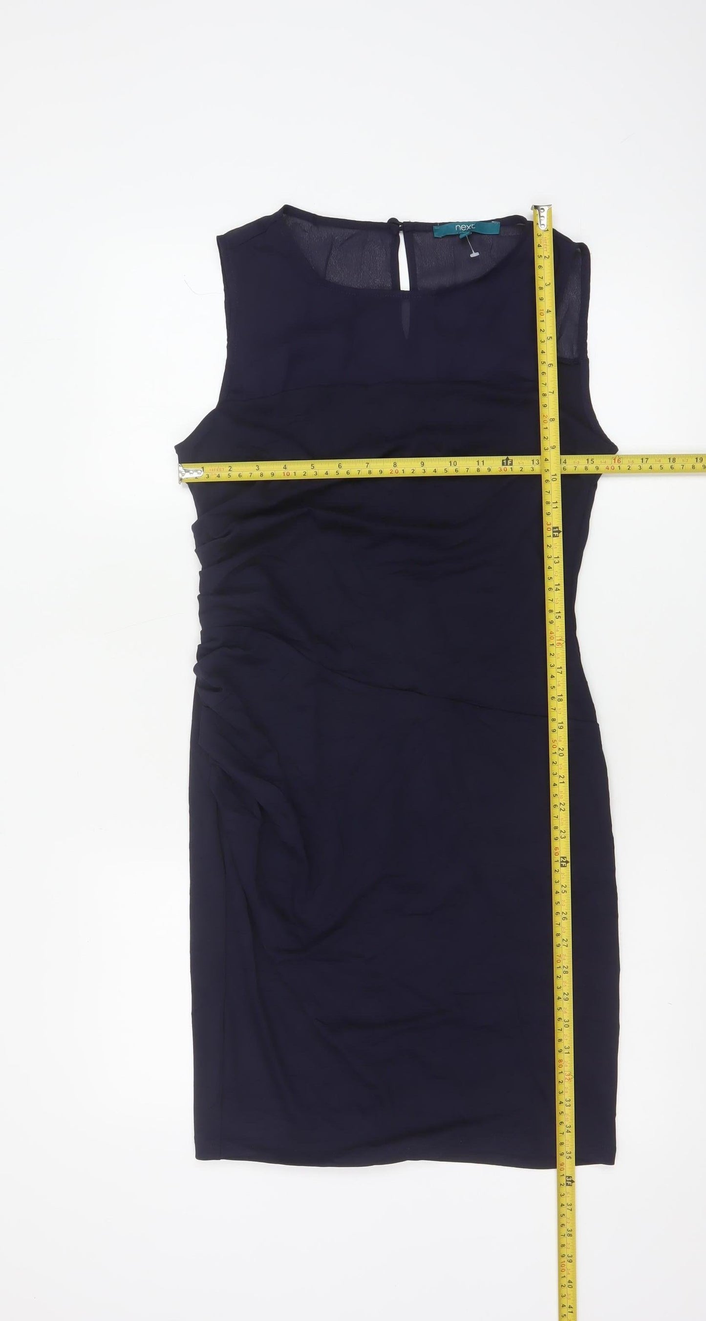 Next Women Blue Sleeveless Sheath Knee Length Dress Size 10