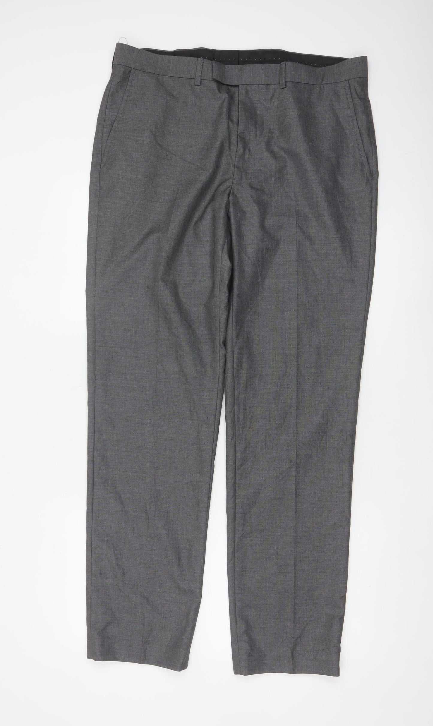 Marks and Spencer Mens Grey Regular Fit Dress Pants 36x33 Trousers