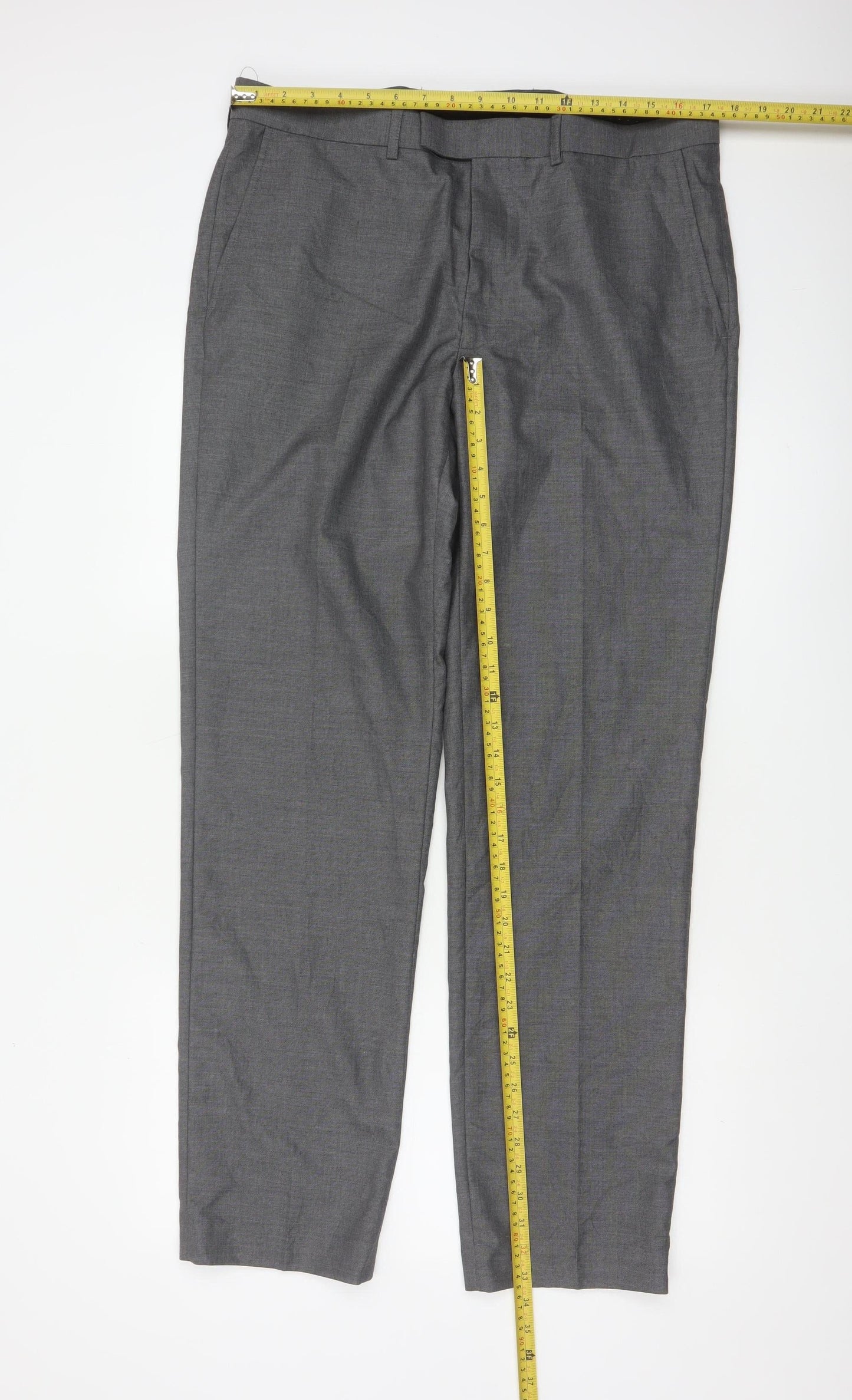 Marks and Spencer Mens Grey Regular Fit Dress Pants 36x33 Trousers