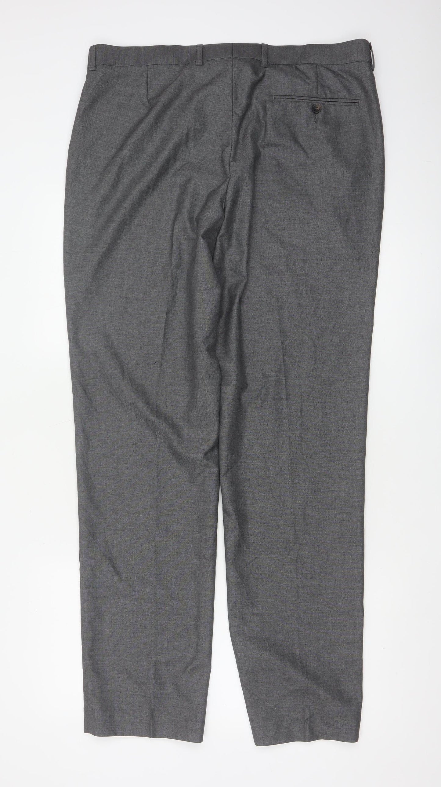 Marks and Spencer Mens Grey Regular Fit Dress Pants 36x33 Trousers