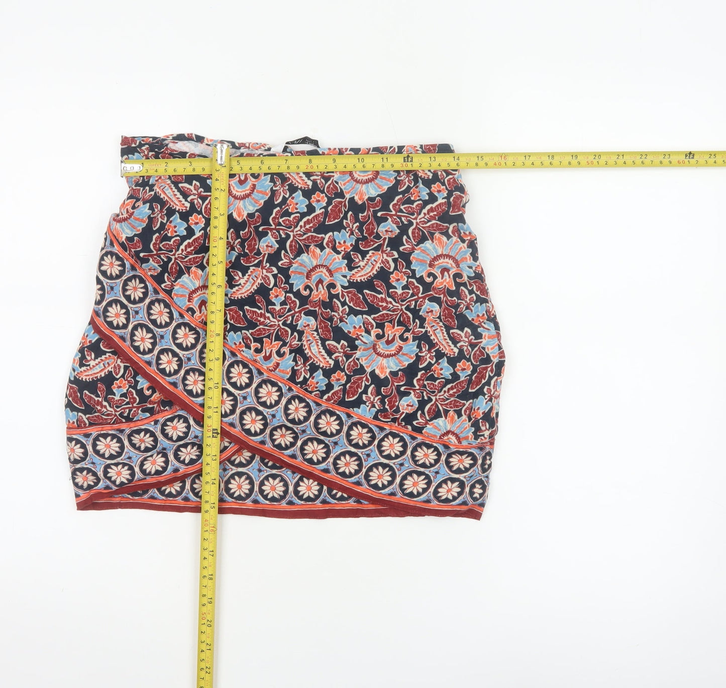 Zara Women's Multicoloured Floral Wrap Short Skirt XS