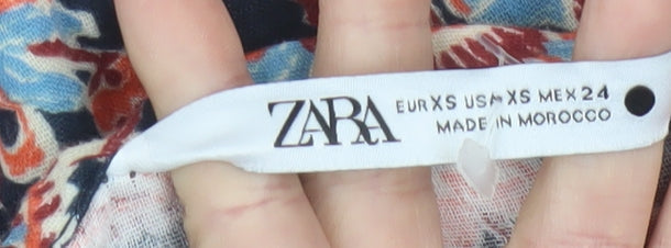 Zara Women's Multicoloured Floral Wrap Short Skirt XS