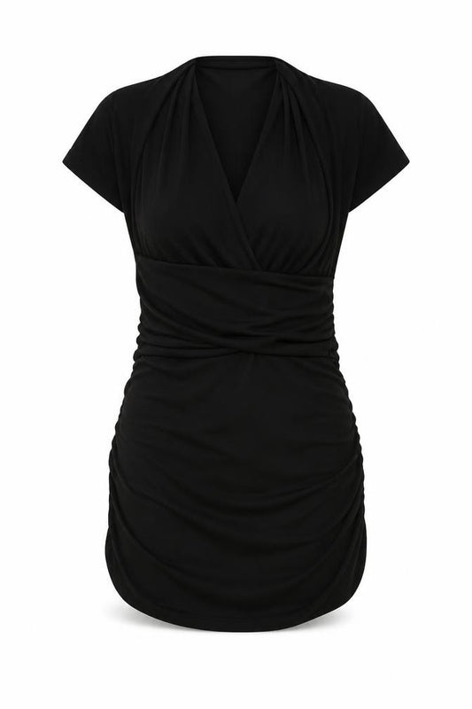 Isabella Oliver Women Black L Maternity Bodycon Jersey Ruched Dress