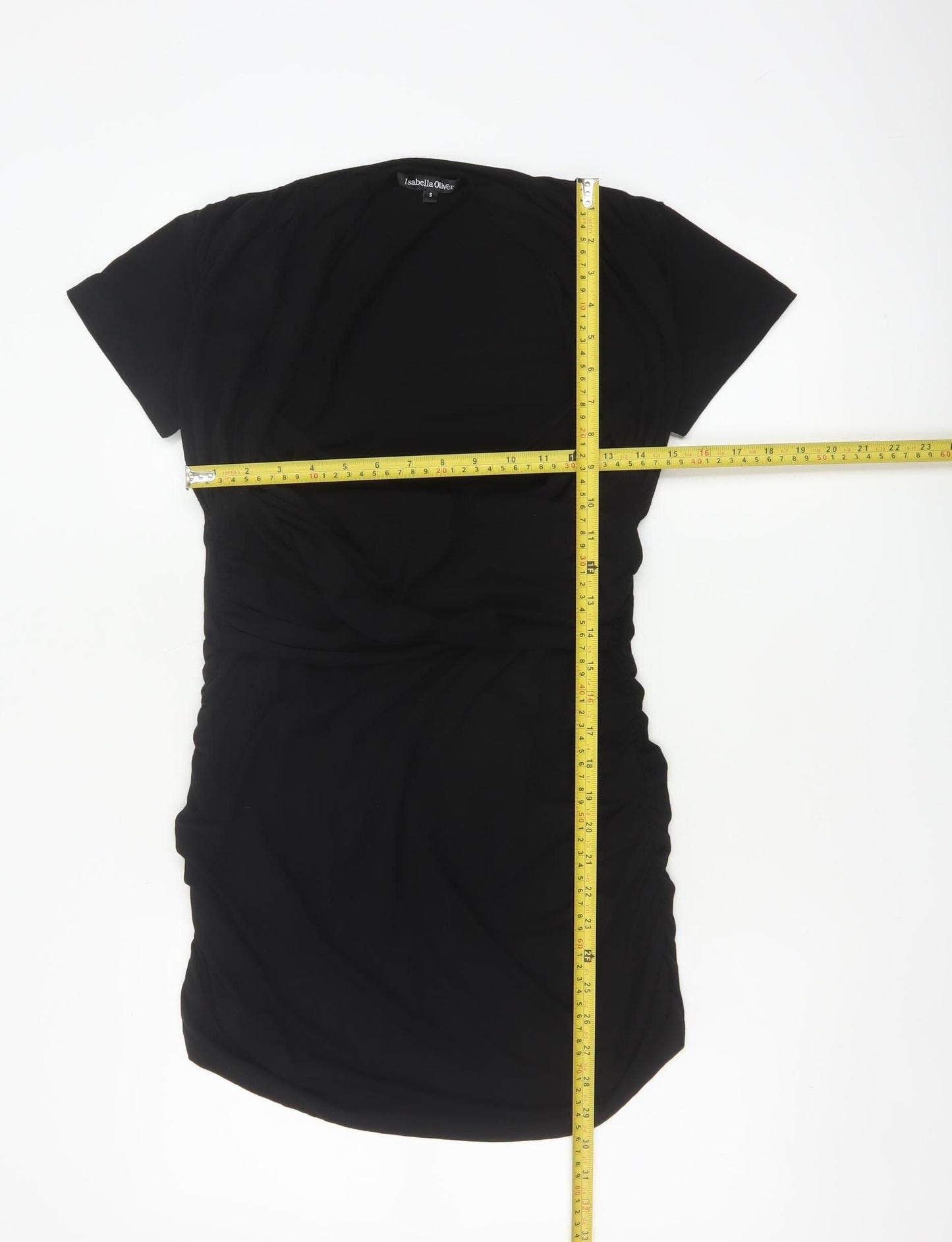 Isabella Oliver Women Black L Maternity Bodycon Jersey Ruched Dress