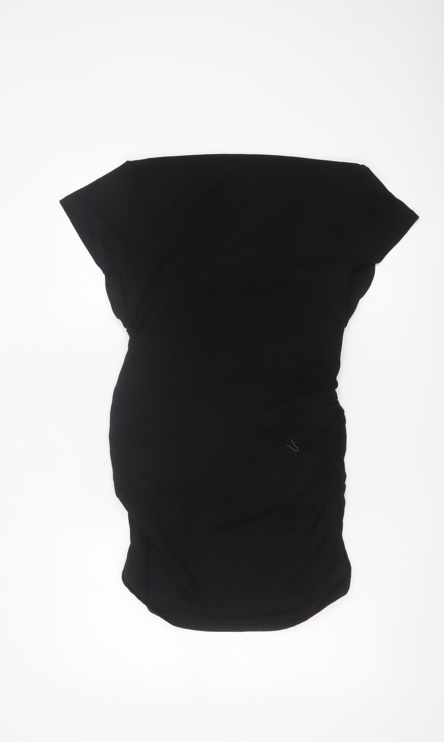 Isabella Oliver Women Black L Maternity Bodycon Jersey Ruched Dress