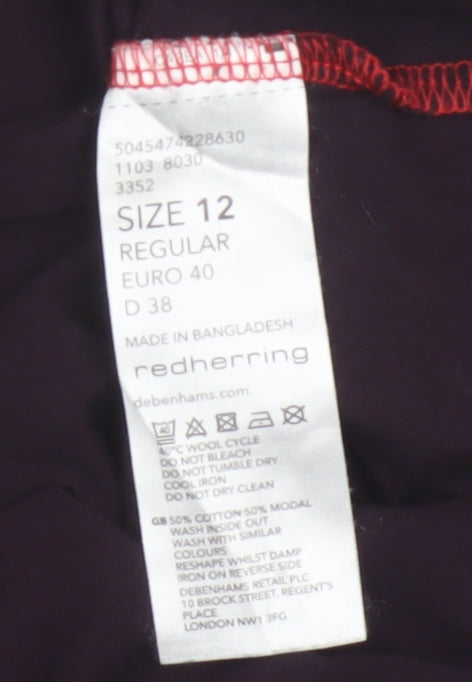 Red Herring Women's Purple Embroidered V-Neck Camisole Top Size 12