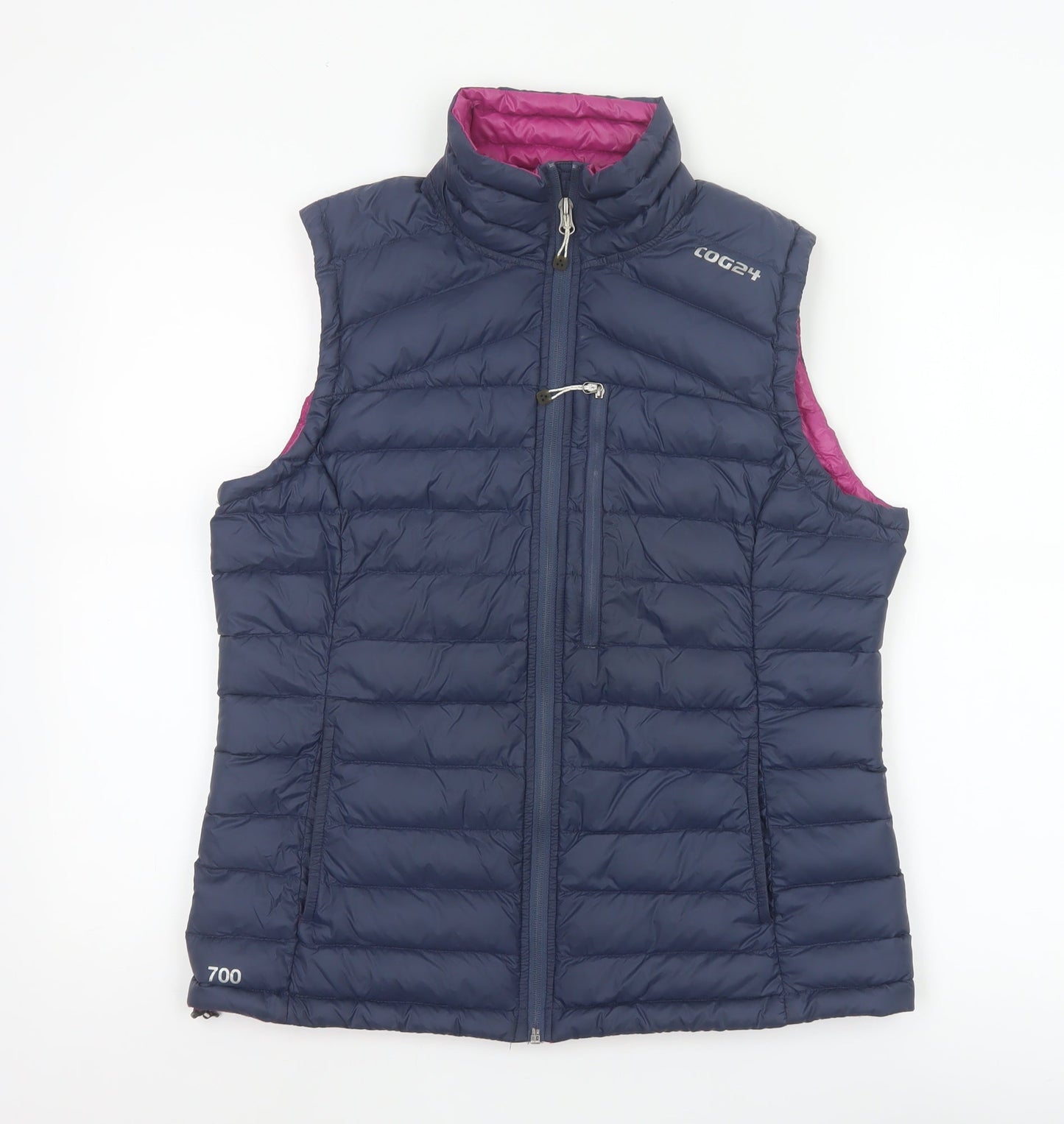 TOG24 Women's Blue Puffer Down Gilet Size 12 Lightweight Waistcoat