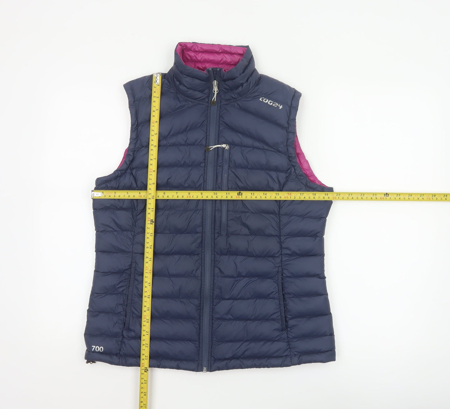 TOG24 Women's Blue Puffer Down Gilet Size 12 Lightweight Waistcoat