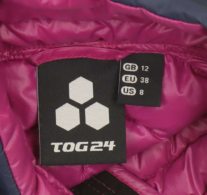 TOG24 Women's Blue Puffer Down Gilet Size 12 Lightweight Waistcoat