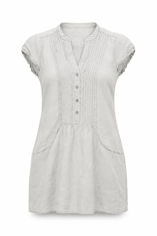 Laura Ashley Women’s Grey Linen Short Sleeve Belted Shift Dress Size 10