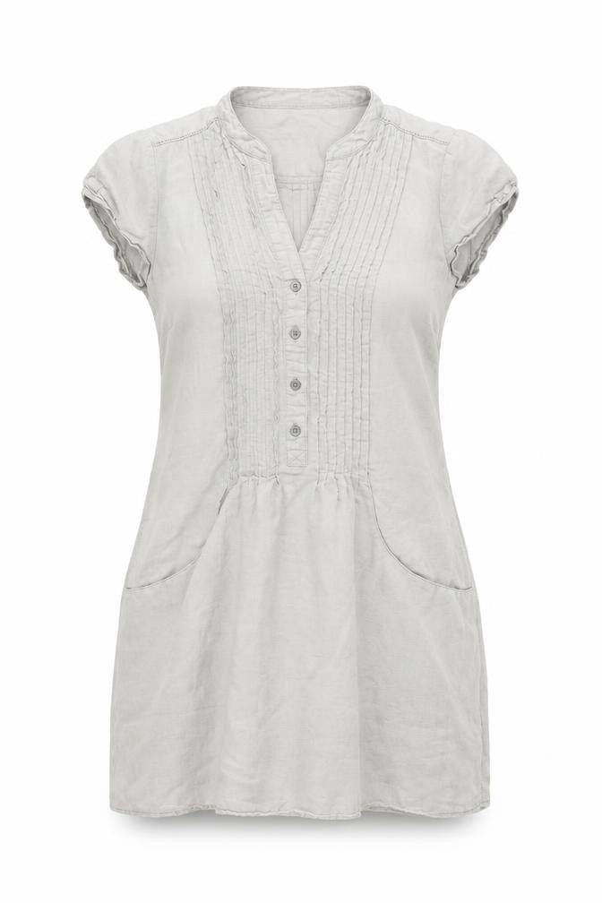 Laura Ashley Women’s Grey Linen Short Sleeve Belted Shift Dress Size 10