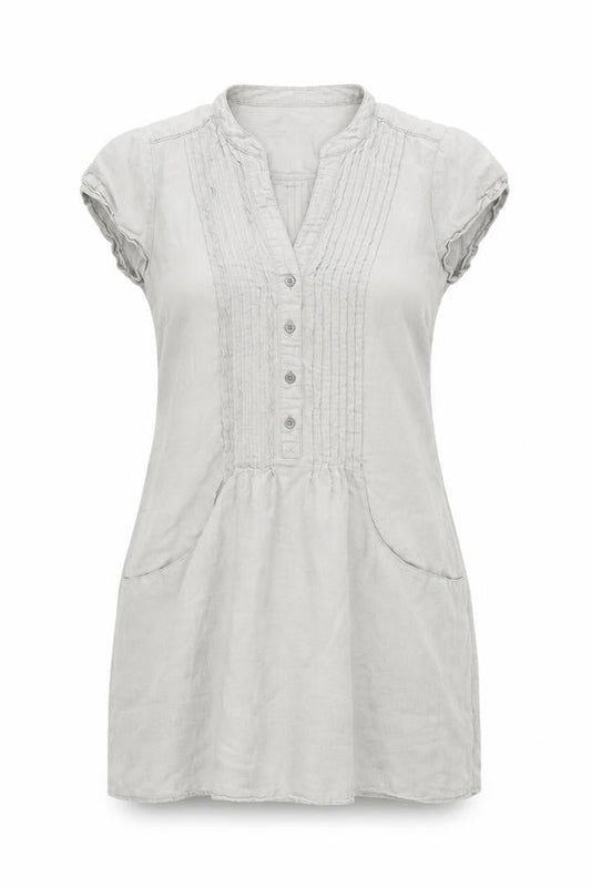 Laura Ashley Women’s Grey Linen Short Sleeve Belted Shift Dress Size 10