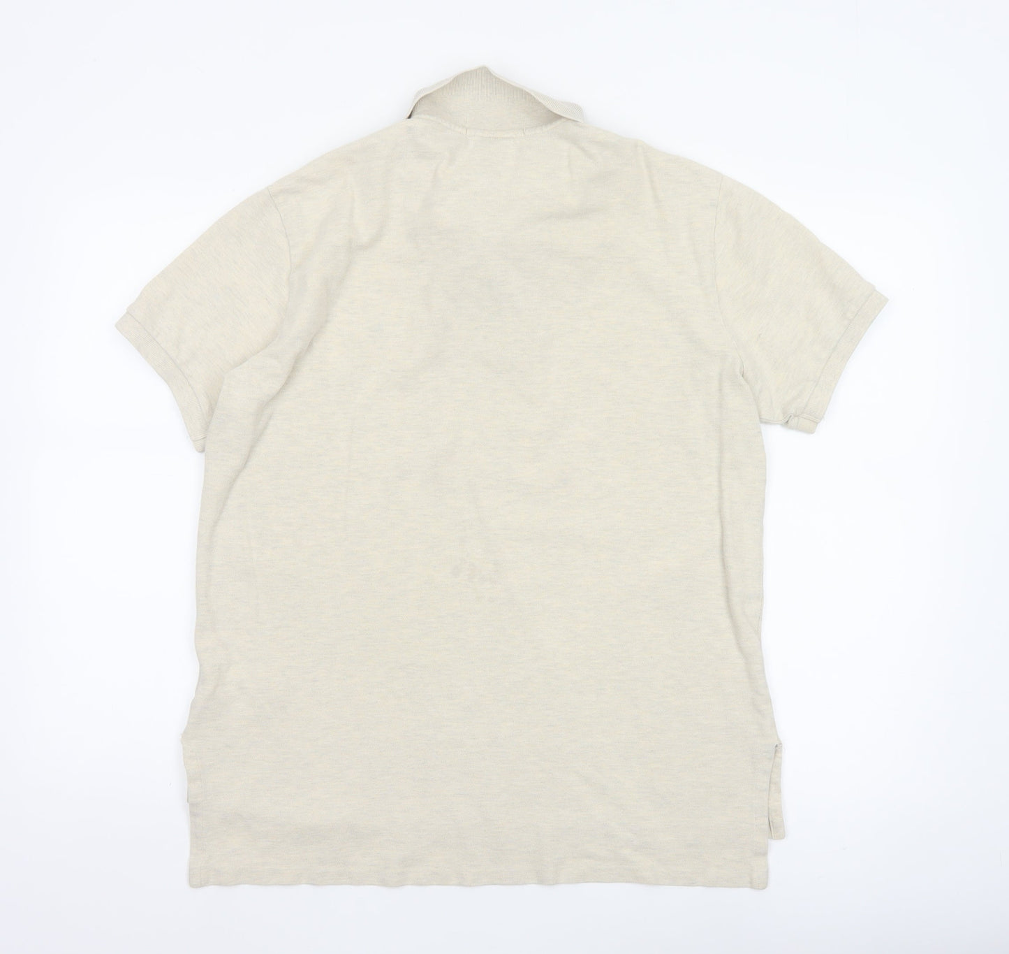 Ralph Lauren Men's Beige Cotton Polo Shirt Size L Classic Fit
