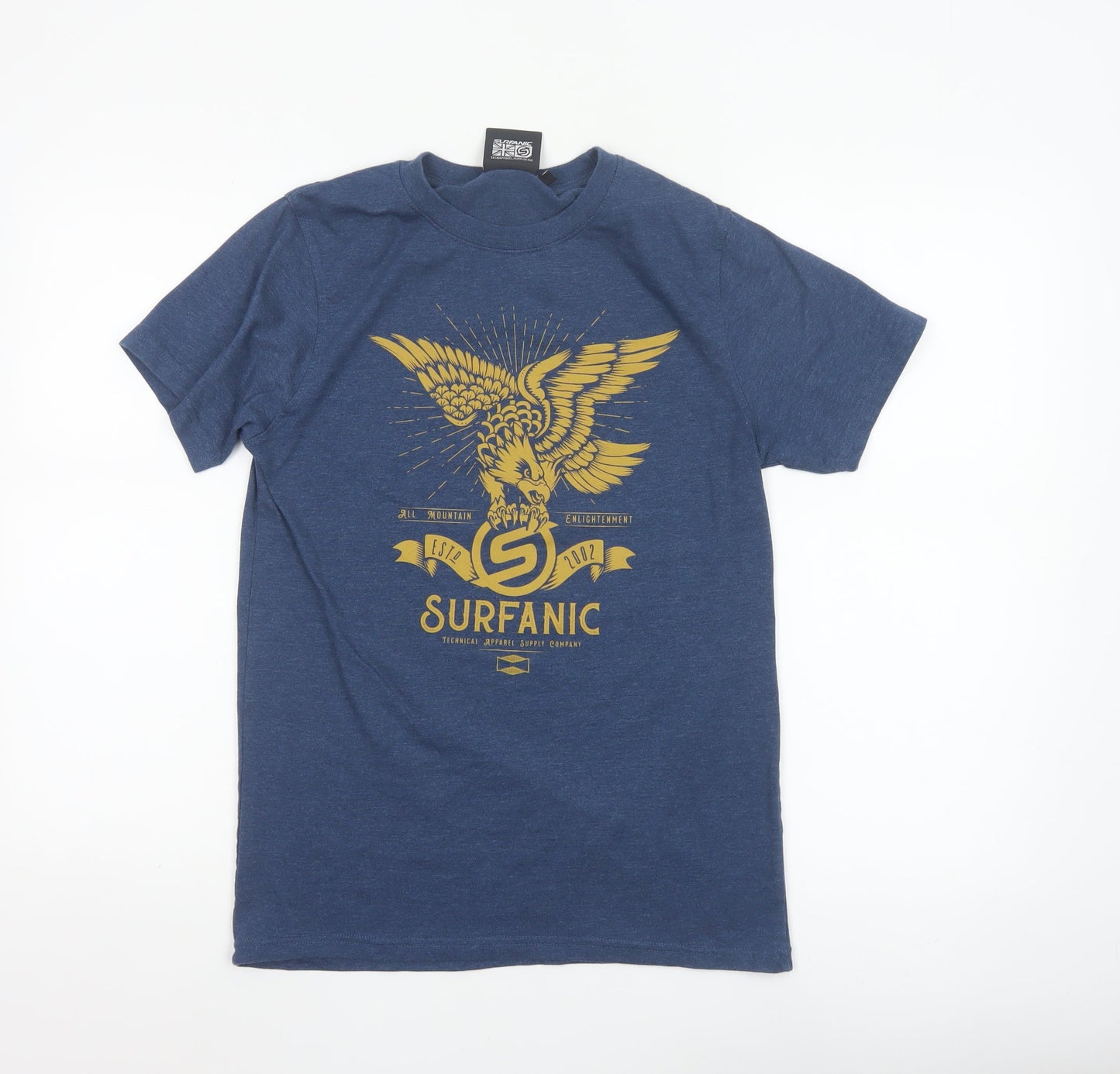 Surfanic Men's Blue Graphic Sports T-Shirt XS Regular Fit