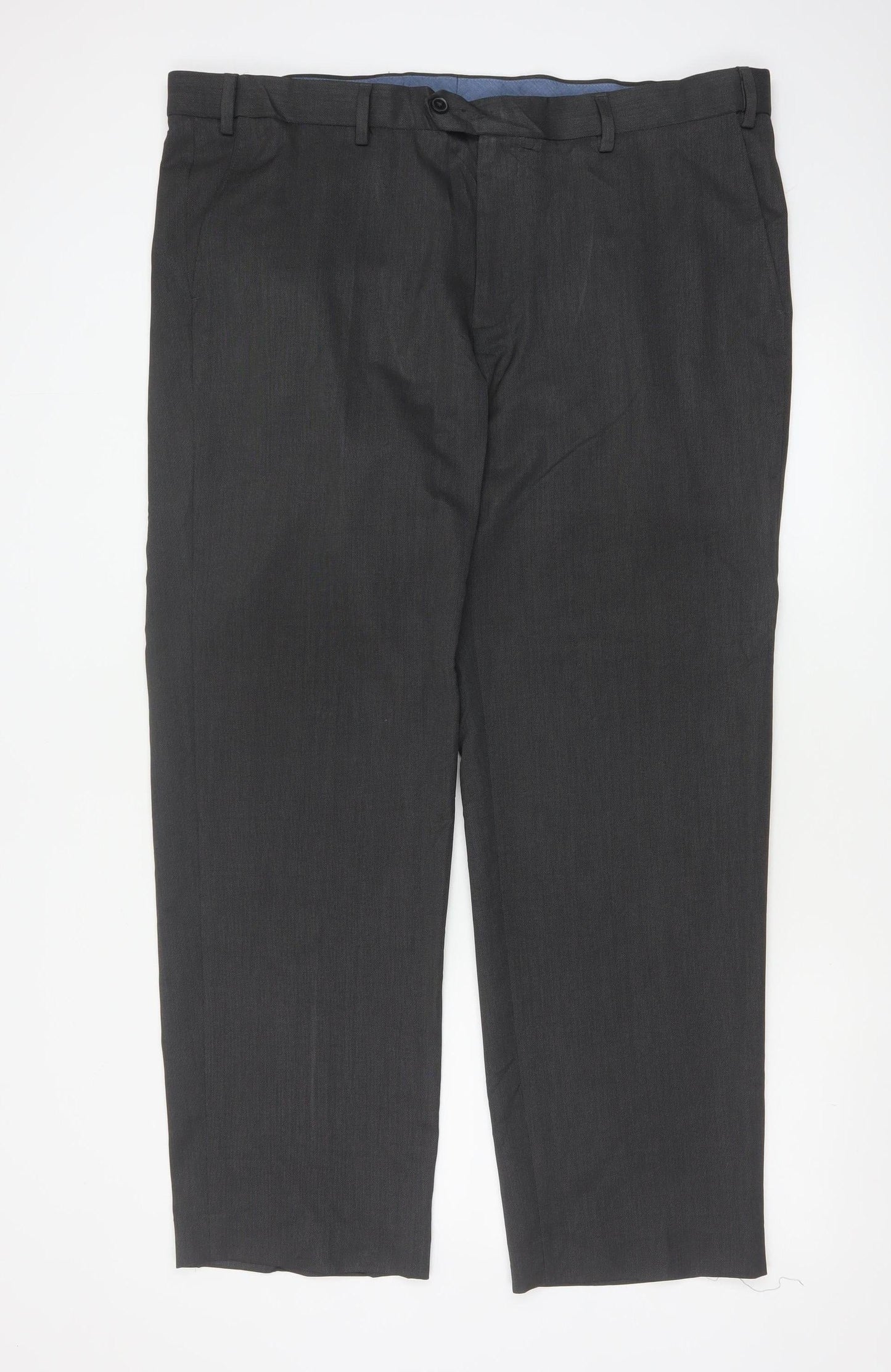 Marks and Spencer Men's Grey Regular Fit Dress Trousers 42x31