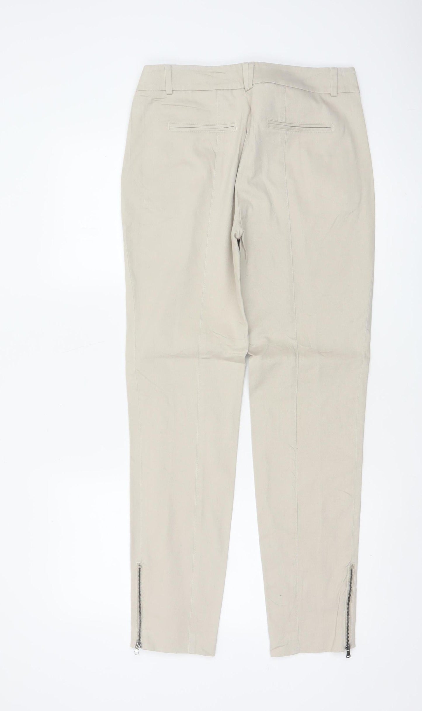 Zara Woman Beige Slim Tapered Trousers Womens UK 12