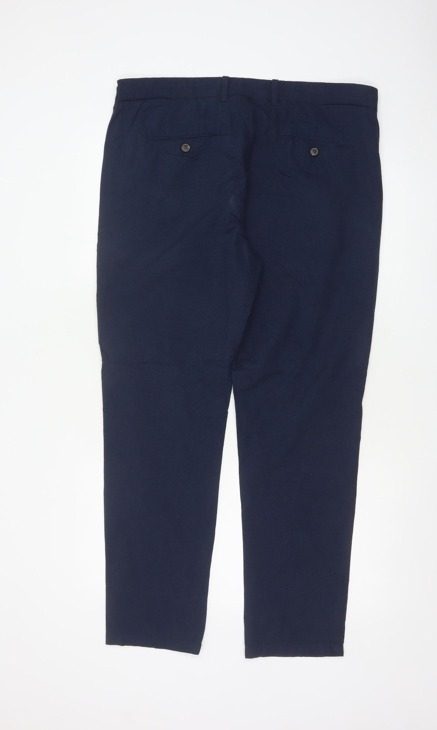 Marks and Spencer Men's Blue 36 Regular Fit Chino Trousers