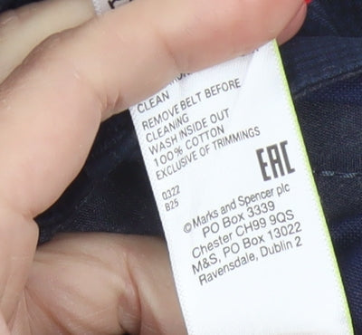 Marks and Spencer Men's Blue 36 Regular Fit Chino Trousers