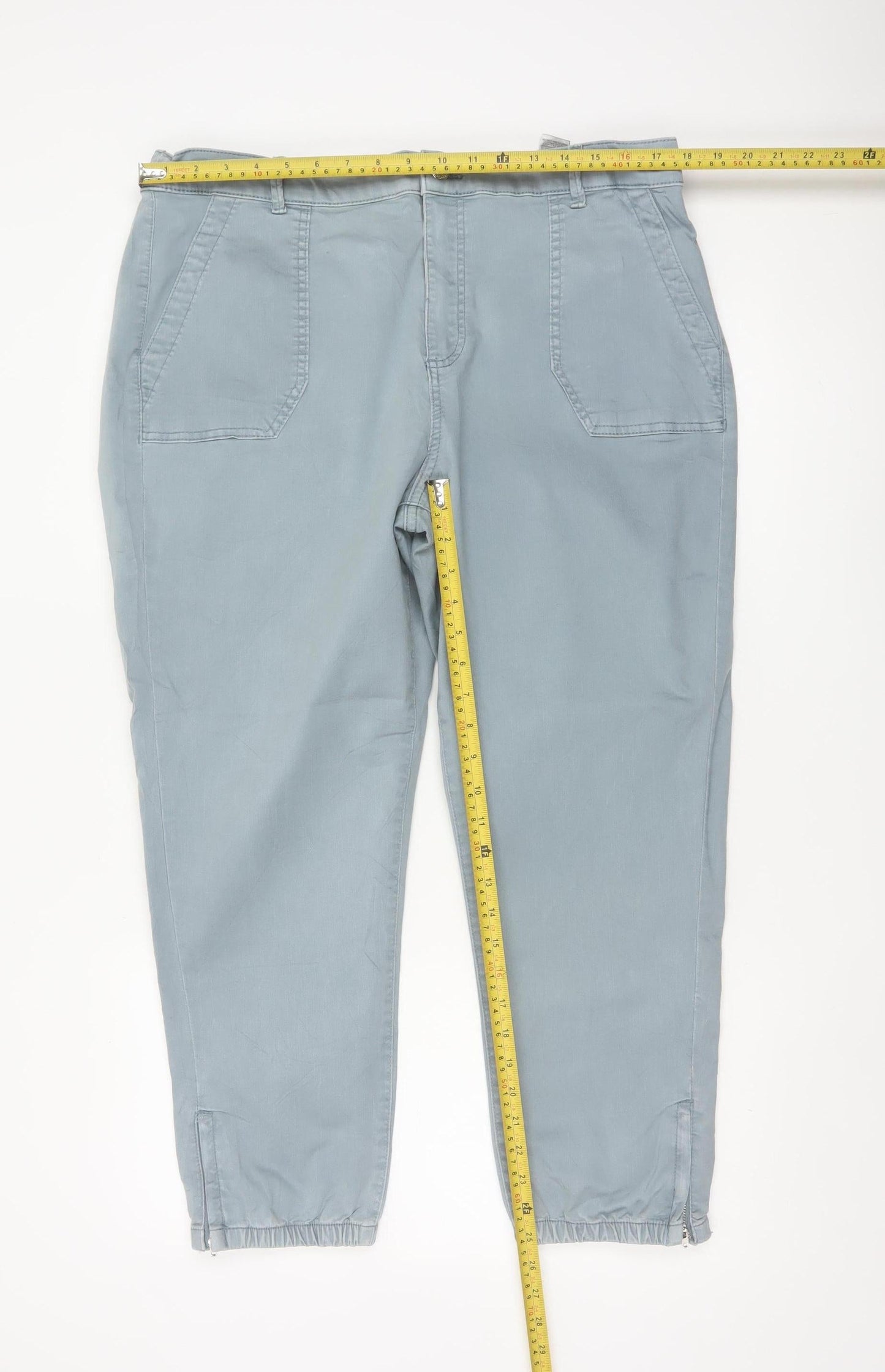 Marks and Spencer Women Grey Size 18 Cargo Trousers with Ankle Zip