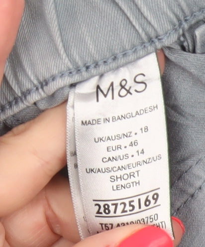 Marks and Spencer Women Grey Size 18 Cargo Trousers with Ankle Zip