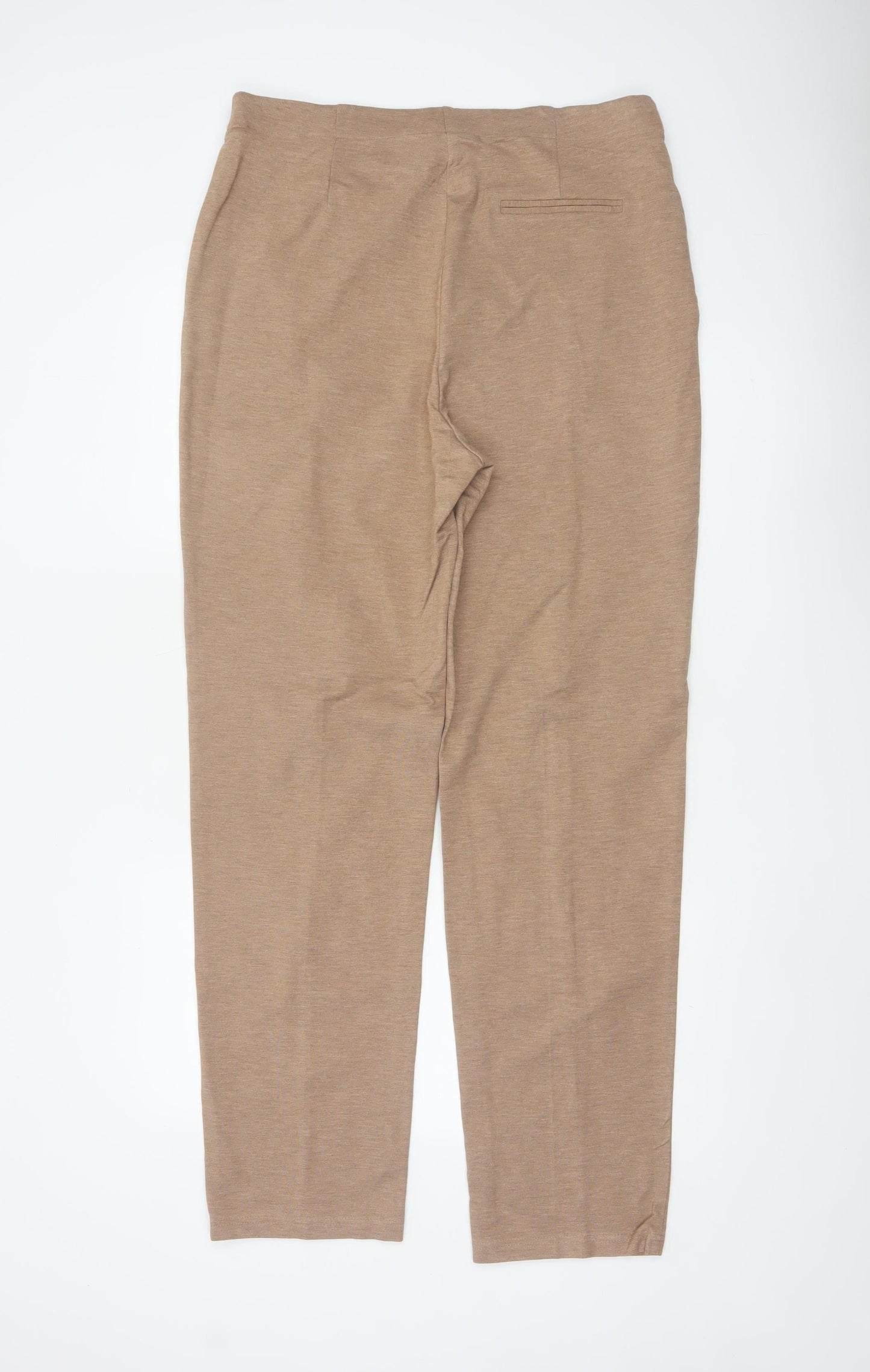 Marks and Spencer Women’s Beige Straight Leg Stretch Trousers Size 16