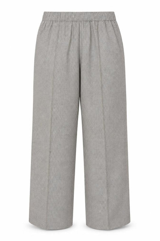 Marks and Spencer Women’s Black Check Trousers Size 18 Long Elastic Waist