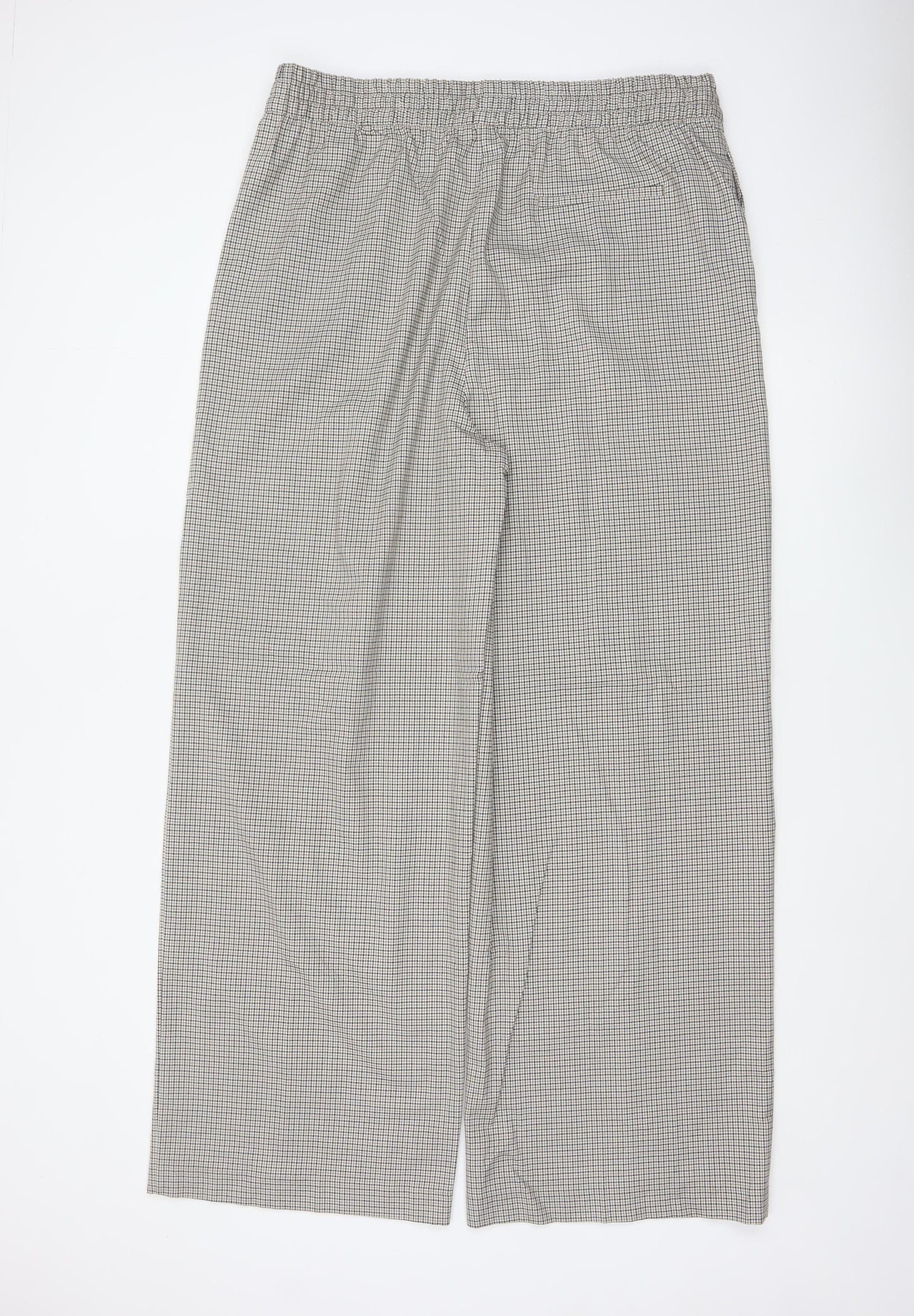 Marks and Spencer Women’s Black Check Trousers Size 18 Long Elastic Waist
