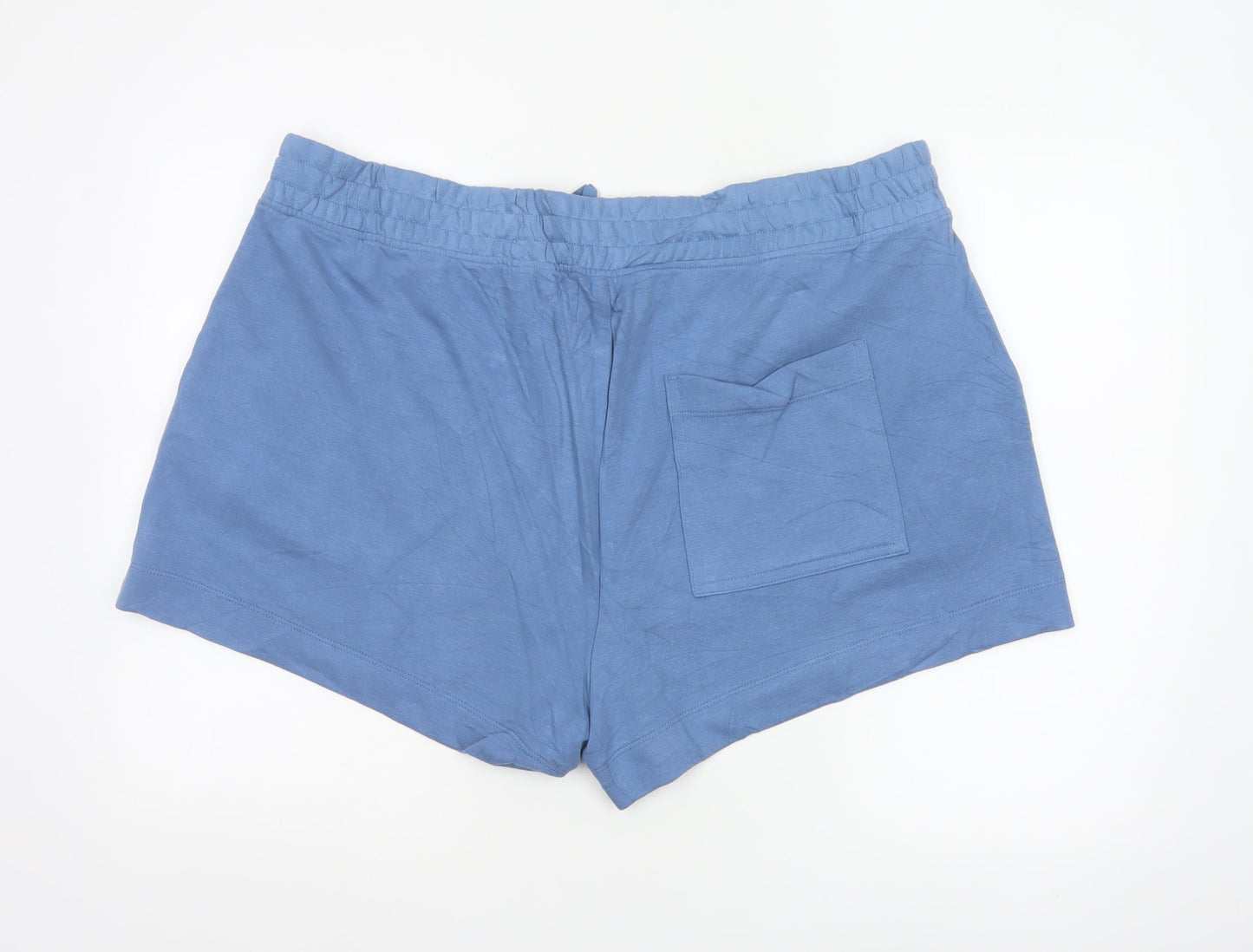 Marks and Spencer Women's Blue Cotton Blend Casual Shorts Size 24