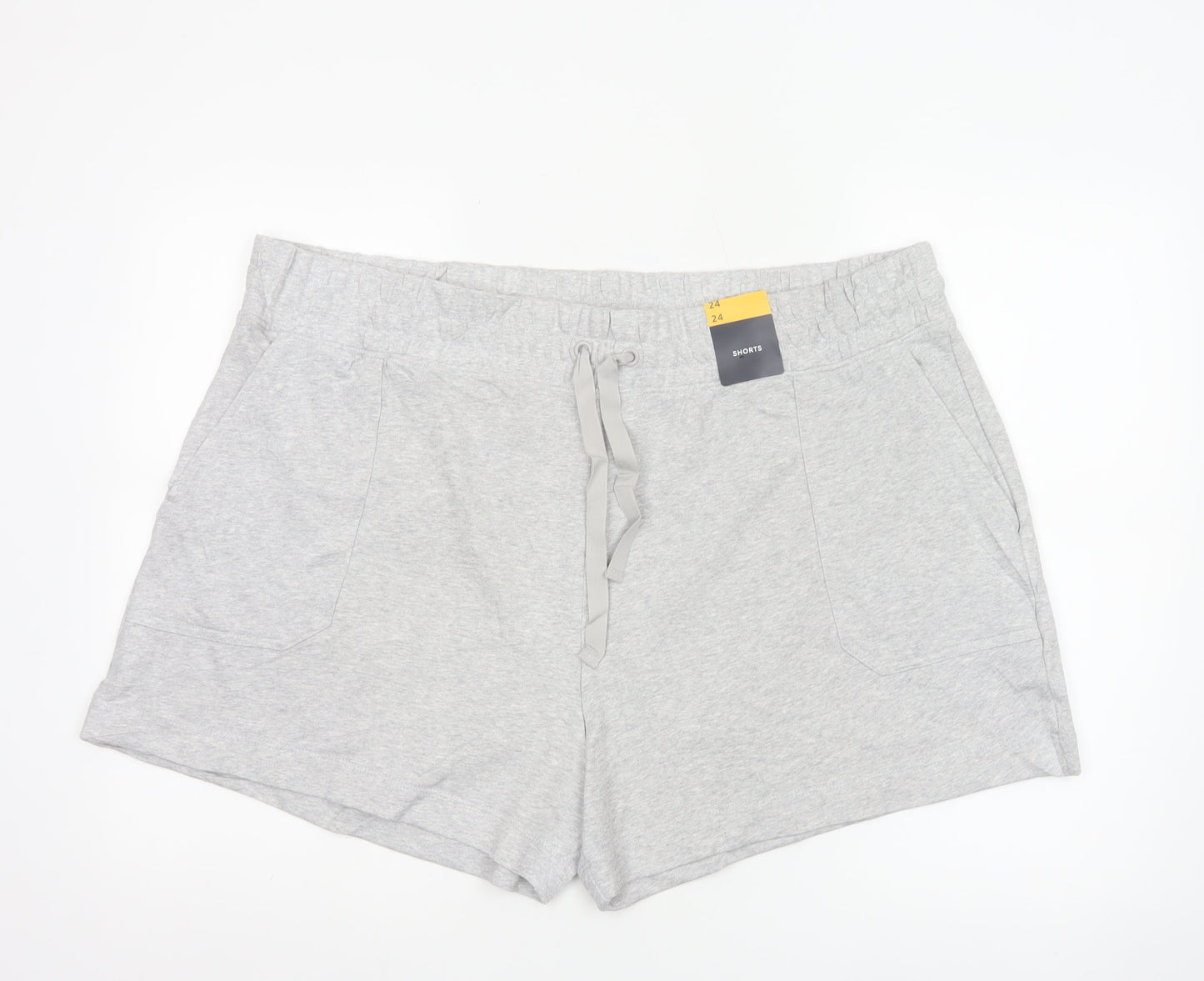 Marks and Spencer Women Grey Size 24 Sweat Shorts Drawstring Jersey