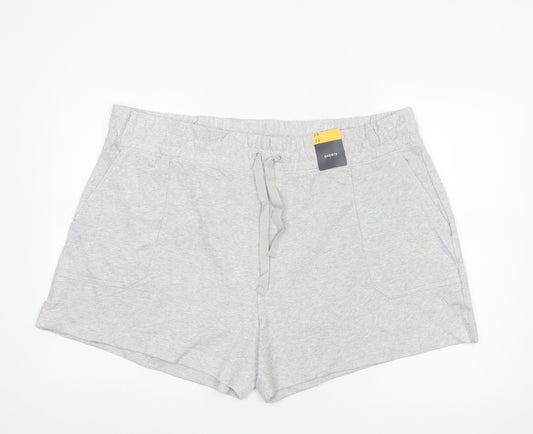 Marks and Spencer Women Grey Size 24 Sweat Shorts Drawstring Jersey