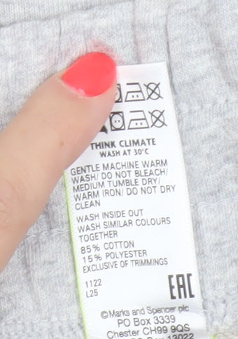 Marks and Spencer Women Grey Size 24 Sweat Shorts Drawstring Jersey