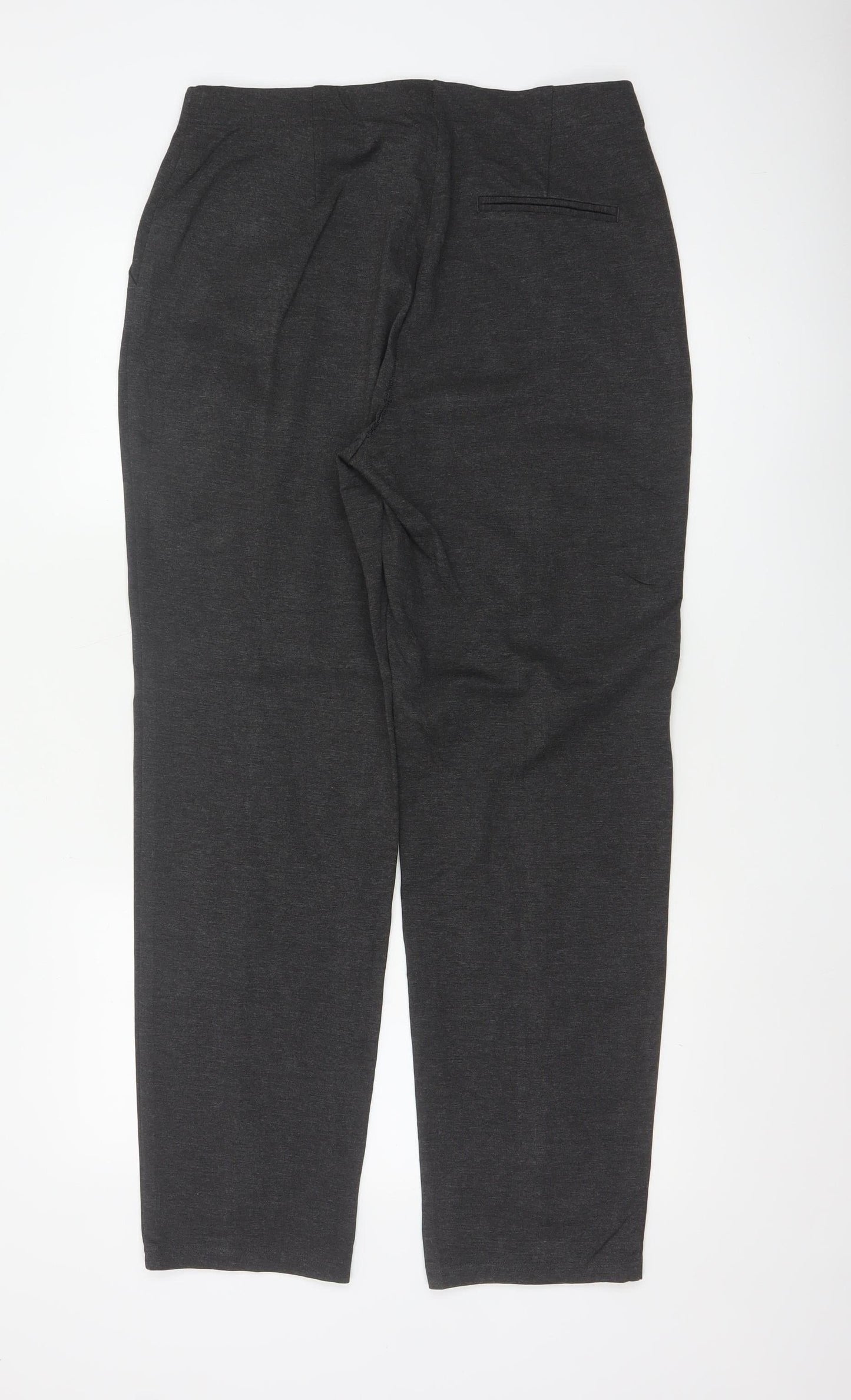Marks and Spencer Women Charcoal Size 14 Regular Straight Trousers